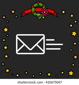 Web line icon. Sending a message