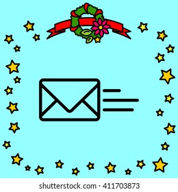 Web line icon. Sending a message