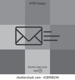 Web line icon. Sending a message