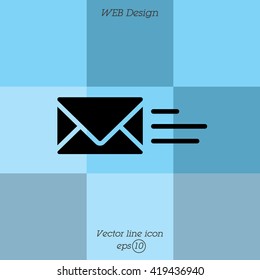 Web line icon. Sending a message