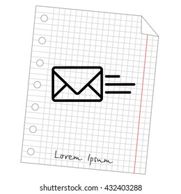 Web line icon. Sending a message