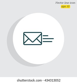 Web line icon. Sending a message