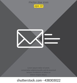 Web line icon. Sending a message