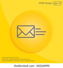 Web line icon. Sending a message