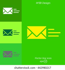 Web line icon. Sending a message