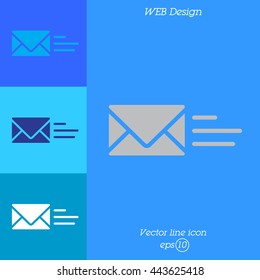 Web line icon. Sending a message