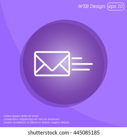 Web line icon. Sending a message