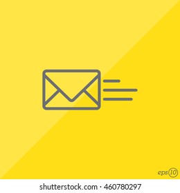 Web line icon. Sending a message