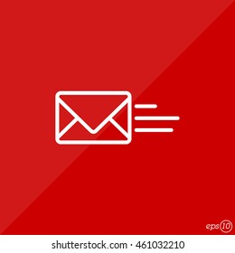 Web line icon. Sending a message
