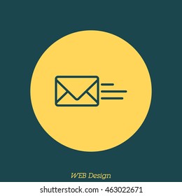 Web line icon. Sending a message