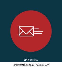 Web line icon. Sending a message