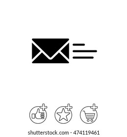 Web line icon. Sending a message