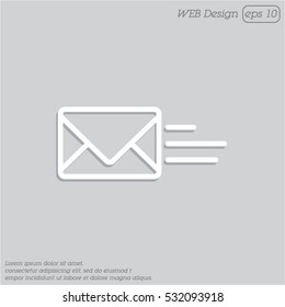 Web line icon. Sending a message