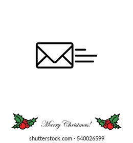 Web line icon. Sending a message