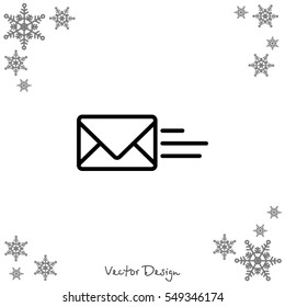 Web line icon. Sending a message