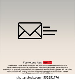 Web line icon. Sending a message
