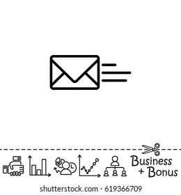 Web line icon. Sending a message