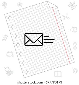 Web line icon. Sending a message