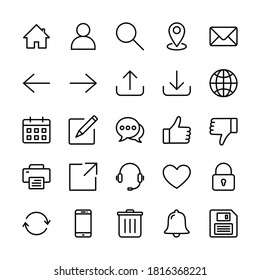 Web line icon set, website icon, Contact us icon vector