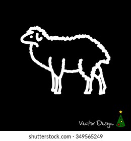 Web line icon. Sheep, livestock