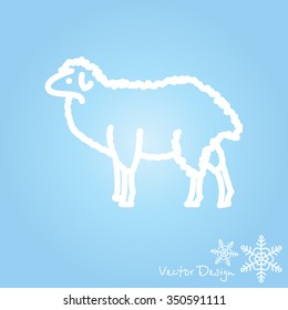 Web line icon. Sheep, livestock