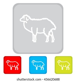 Web line icon. Sheep, livestock