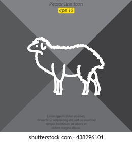 Web line icon. Sheep, livestock