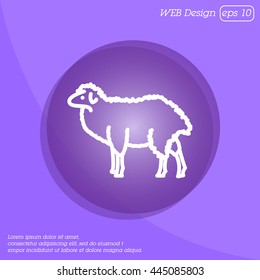 Web line icon. Sheep, livestock