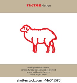 Web line icon. Sheep, livestock
