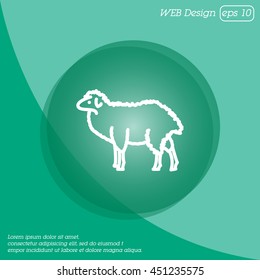 Web line icon. Sheep, livestock