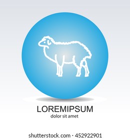 Web line icon. Sheep, livestock