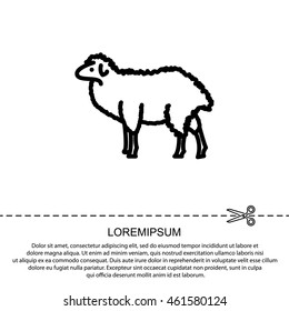 Web line icon. Sheep, livestock