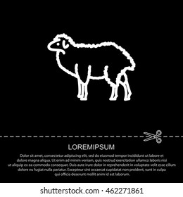 Web line icon. Sheep, livestock