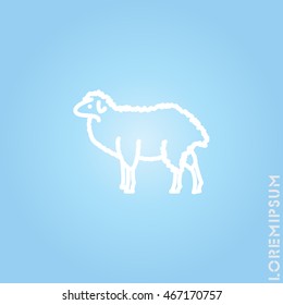 Web line icon. Sheep, livestock