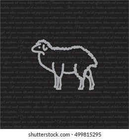 Web line icon. Sheep, livestock