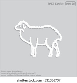 Web line icon. Sheep, livestock