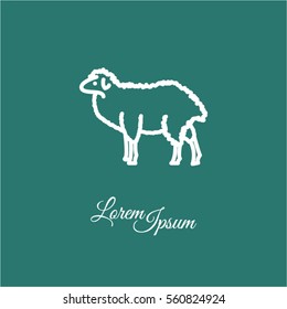 Web line icon. Sheep, livestock