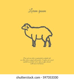 Web line icon. Sheep, livestock