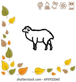Web line icon. Sheep, livestock