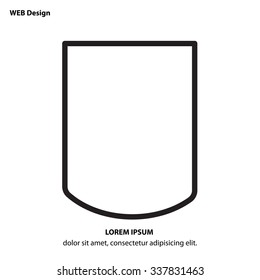 Web line icon. Shield.