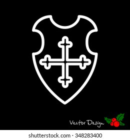 Web line icon. Shield.