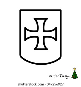 Web line icon. Shield.