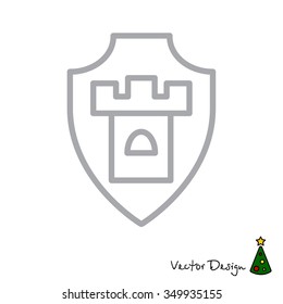 Web line icon. Shield.