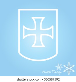 Web line icon. Shield.