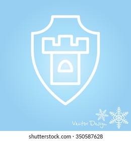 Web line icon. Shield.