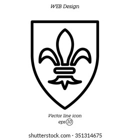 Web line icon. Shield.