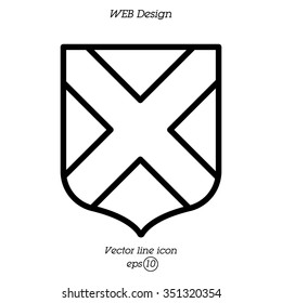 Web line icon. Shield.