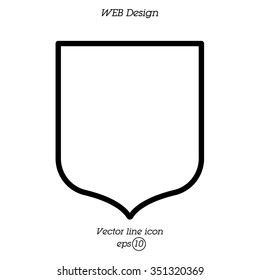 Web line icon. Shield.