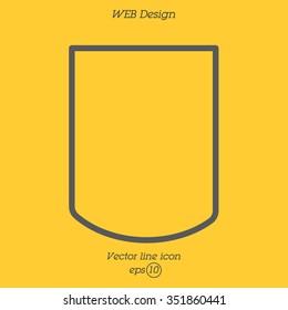 Web line icon. Shield.