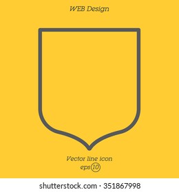 Web line icon. Shield.